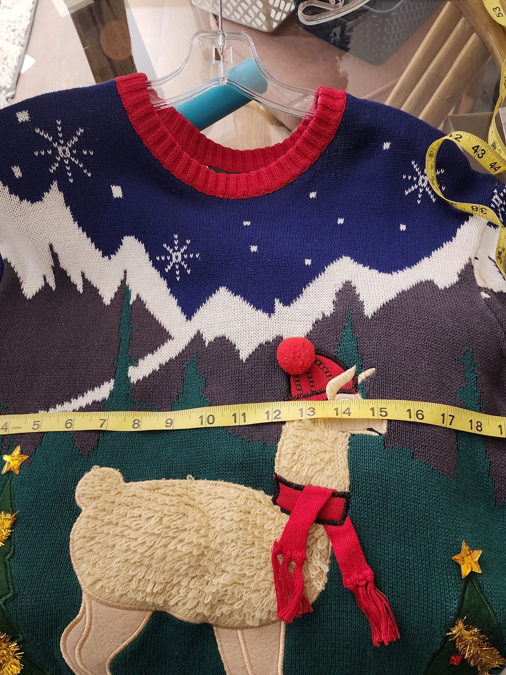 32 Degrees Women's Green Holiday Llama Sweater Medium - Picture 11 of 16